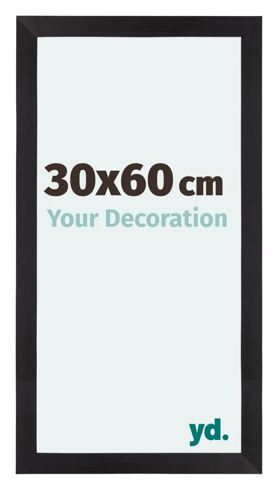 Bilderrahmen 30x60 cm - Schwarz Gemasert - MDF - Mura