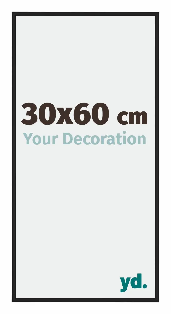 Bilderrahmen 30x60 cm - Schwarz Hochglanz - Aluminium - Miami
