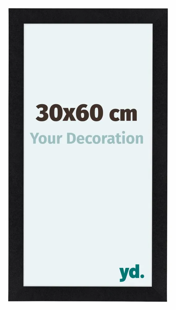 Bilderrahmen 30x60 cm - Schwarz Matt - MDF - Como