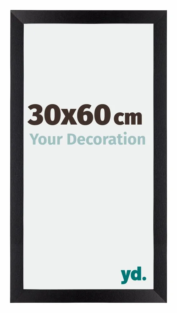 Bilderrahmen 30x60 cm - Schwarz Matt - MDF - Mura