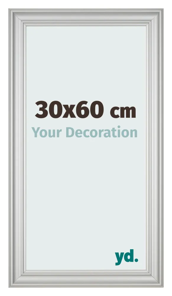 Bilderrahmen 30x60 cm - Silber Matt - MDF - Lazio