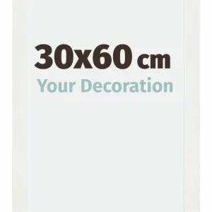 Bilderrahmen 30x60 cm - Weiss Gemasert - MDF - Mura