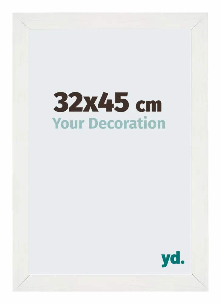 Bilderrahmen 32x45 cm - Weiss Gemasert - MDF - Mura