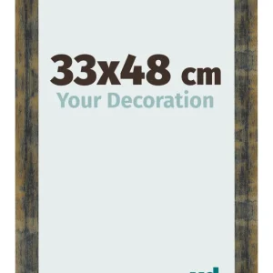 Bilderrahmen 33x48 cm - Blau Gold Meliert - MDF - Pisa