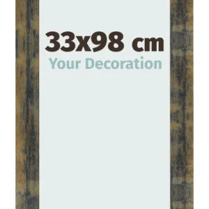 Bilderrahmen 33x98 cm - Blau Gold Meliert - MDF - Pisa