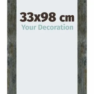 Bilderrahmen 33x98 cm - Blau Gold Meliert - MDF - Mura