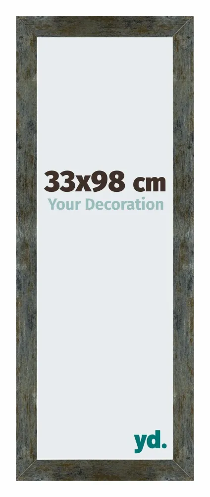 Bilderrahmen 33x98 cm - Blau Gold Meliert - MDF - Mura