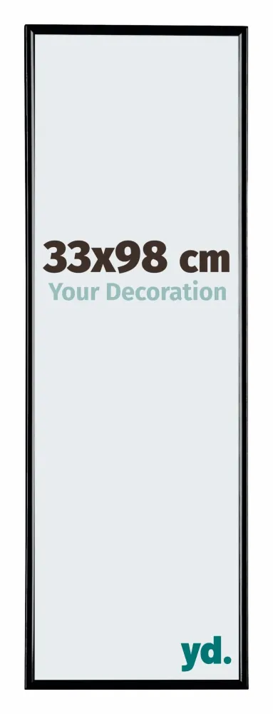 Bilderrahmen 33x98 cm - Schwarz Hochglanz - Kunststoff - Evry