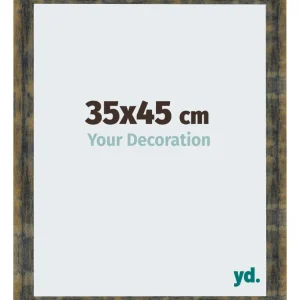 Bilderrahmen 35x45 cm - Blau Gold Meliert - MDF - Pisa
