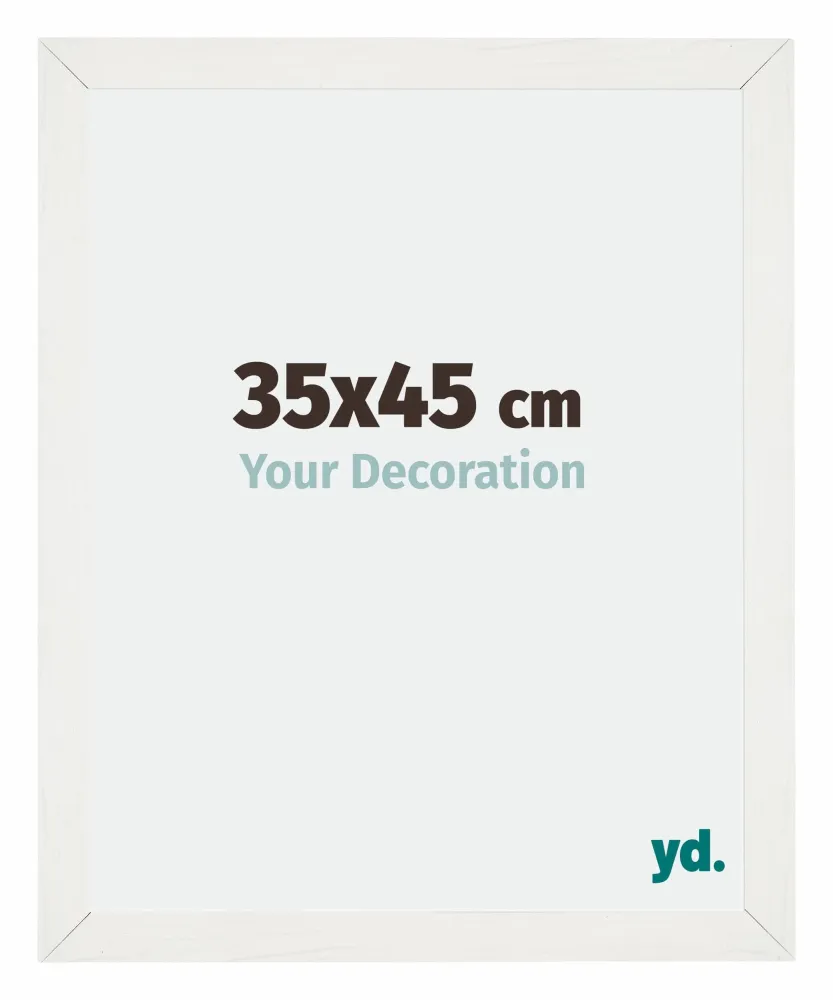 Bilderrahmen 35x45 cm - Weiss Gemasert - MDF - Mura