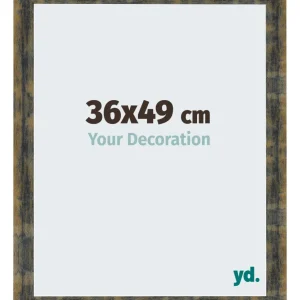 Bilderrahmen 36x49 cm - Blau Gold Meliert - MDF - Pisa