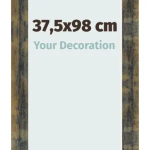 Bilderrahmen 37,5x98 cm - Blau Gold Meliert - MDF - Pisa