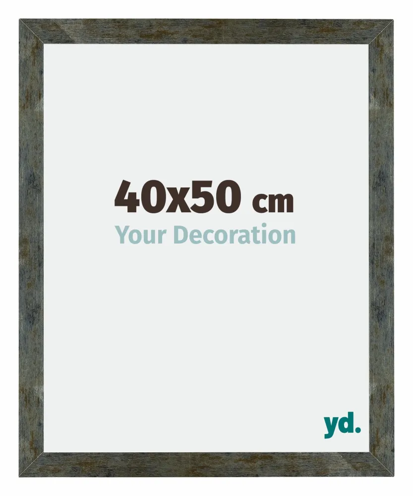 Bilderrahmen 40x50 cm - Blau Gold Meliert - MDF - Mura