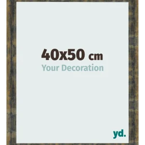 Bilderrahmen 40x50 cm - Blau Gold Meliert - MDF - Pisa