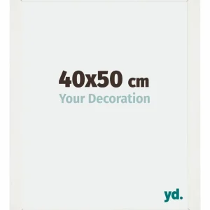 Bilderrahmen 40x50 cm - Weiss Gemasert - MDF - Mura