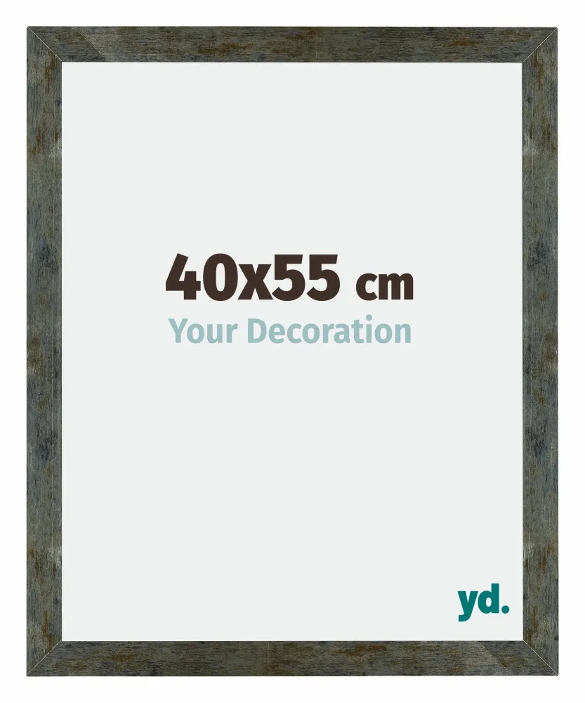 Bilderrahmen 40x55 cm - Blau Gold Meliert - MDF - Mura