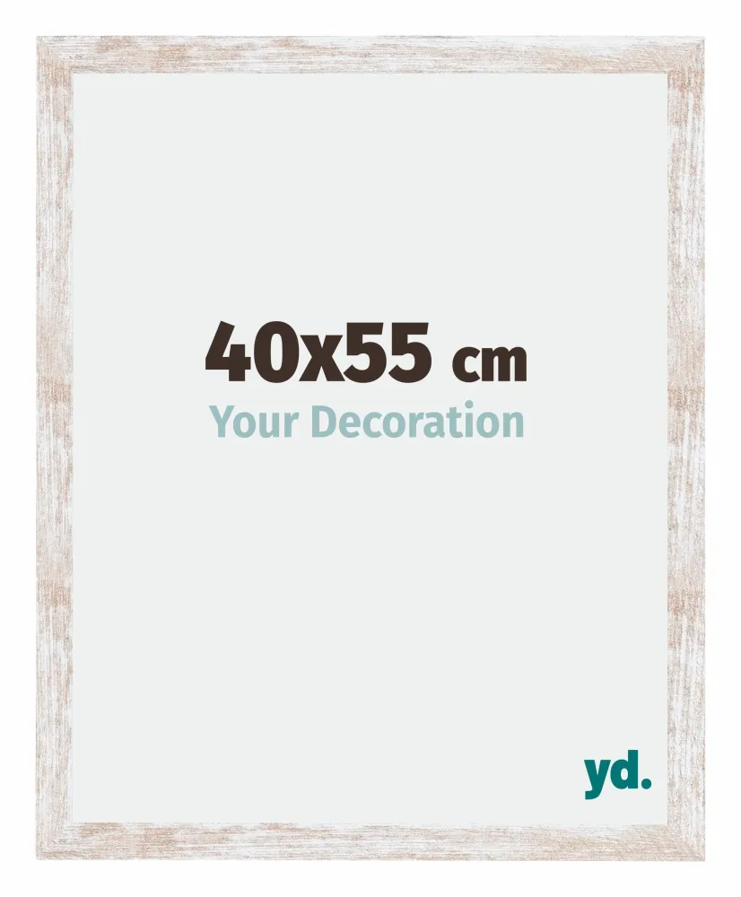 Bilderrahmen 40x55 cm - White Wash - MDF - Catania