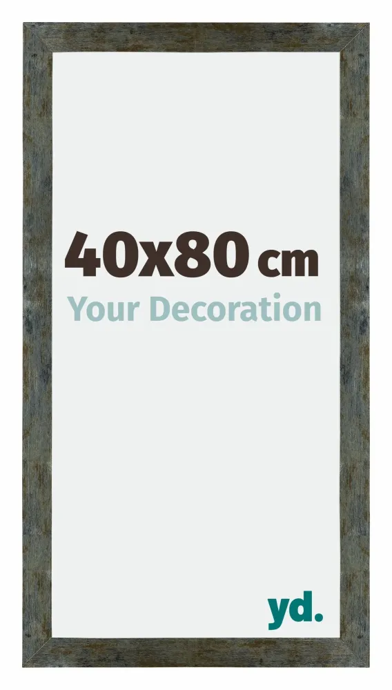 Bilderrahmen 40x80 cm - Blau Gold Meliert - MDF - Mura