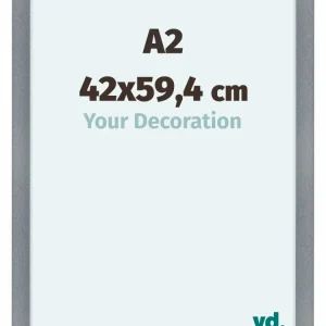 Bilderrahmen A2 - 42x59,4 cm - Aluminium - Gebürstet - MDF - Como