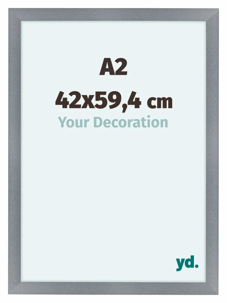 Bilderrahmen A2 - 42x59,4 cm - Aluminium - Gebürstet - MDF - Como