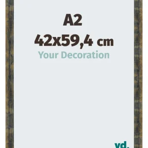 Bilderrahmen A2 - 42x59,4 cm - Blau Gold Meliert - MDF - Pisa