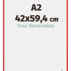 Bilderrahmen A2 - 42x59,4 cm - DIN A2 Ferrari Rot - Aluminium - New York