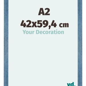 Bilderrahmen A2 - 42x59,4 cm - DIN A2 Hellblau Gewischt - MDF - Mura