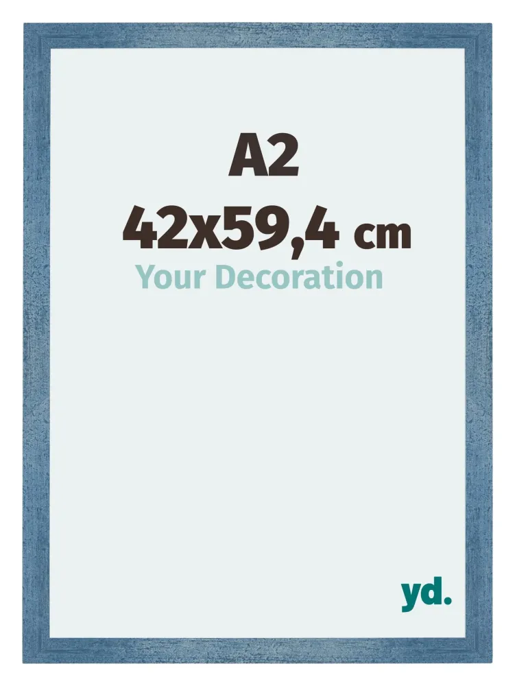 Bilderrahmen A2 - 42x59,4 cm - DIN A2 Hellblau Gewischt - MDF - Mura
