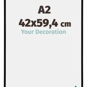 Bilderrahmen A2 - 42x59,4 cm - DIN A2 Schwarz Hochglanz - Kunststoff - Annecy
