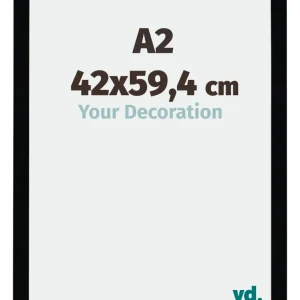 Bilderrahmen A2 - 42x59,4 cm - DIN A2 Schwarz Hochglanz - MDF - Mura