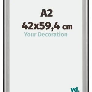 Bilderrahmen A2 - 42x59,4 cm - DIN A2 Schwarz Silber Poliert - Holz - Birmingham