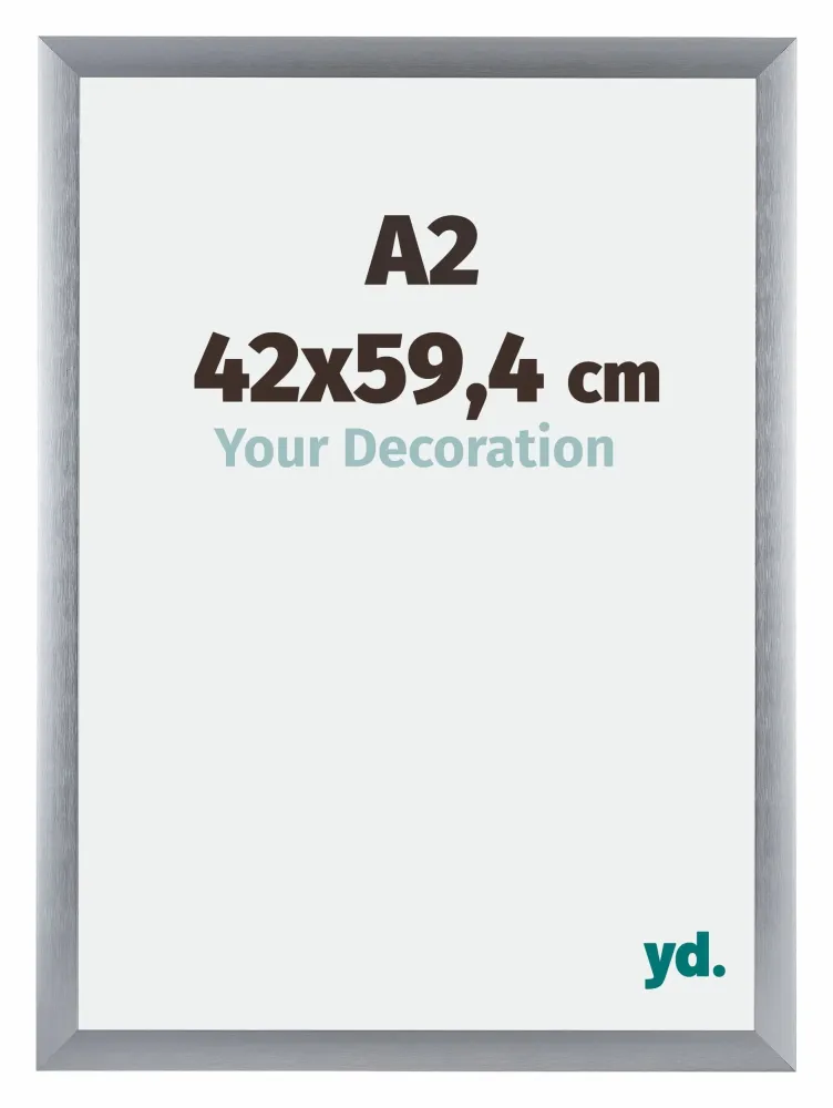 Bilderrahmen A2 - 42x59,4 cm - DIN A2 Silber Gebürstet - Aluminium - Tucson