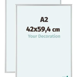 Bilderrahmen A2 - 42x59,4 cm - DIN A2 Silber - 2 Stück - Aluminium - Aurora