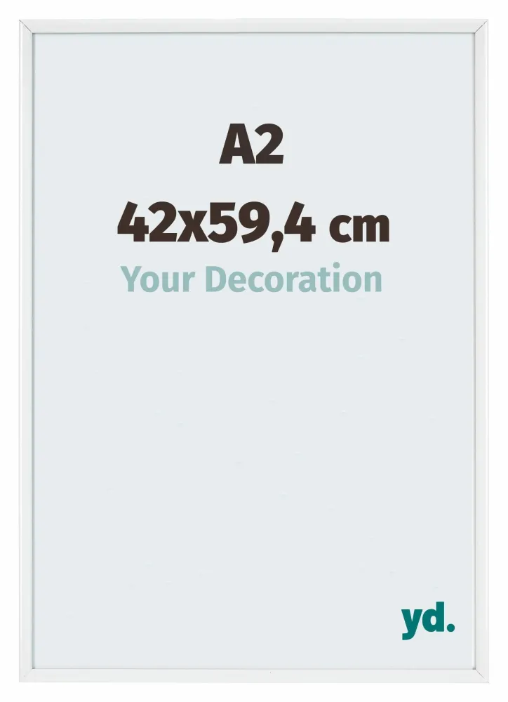 Bilderrahmen A2 - 42x59,4 cm - DIN A2 Weiss - Aluminium - Aurora