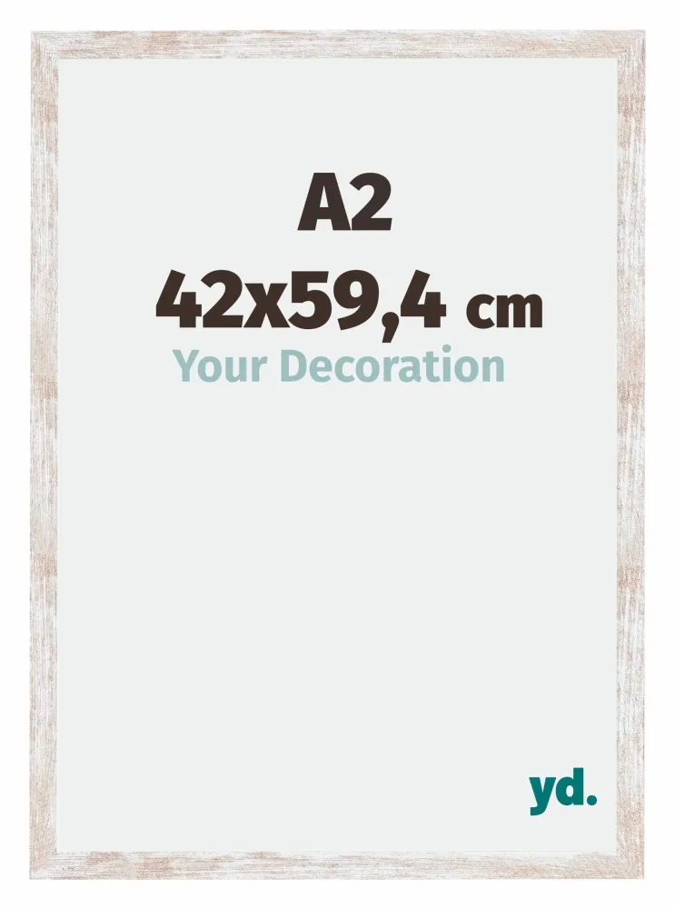Bilderrahmen A2 - 42x59,4 cm - DIN A2 White Wash - MDF - Catania