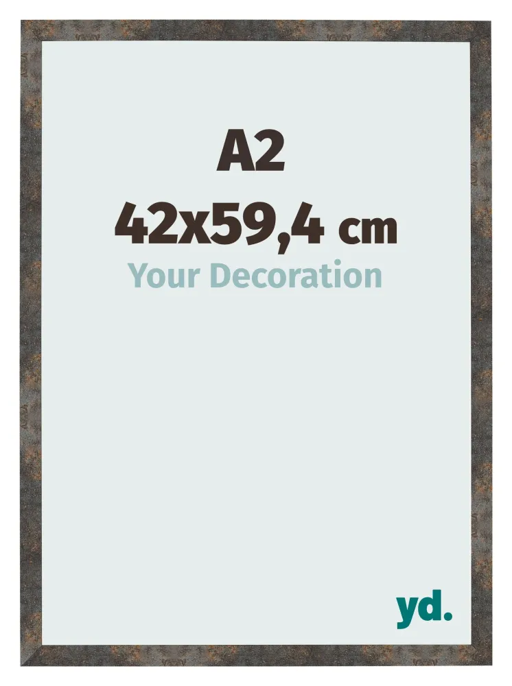 Bilderrahmen A2 - 42x59,4 cm - Oxidiertes Metall - MDF - Bologna