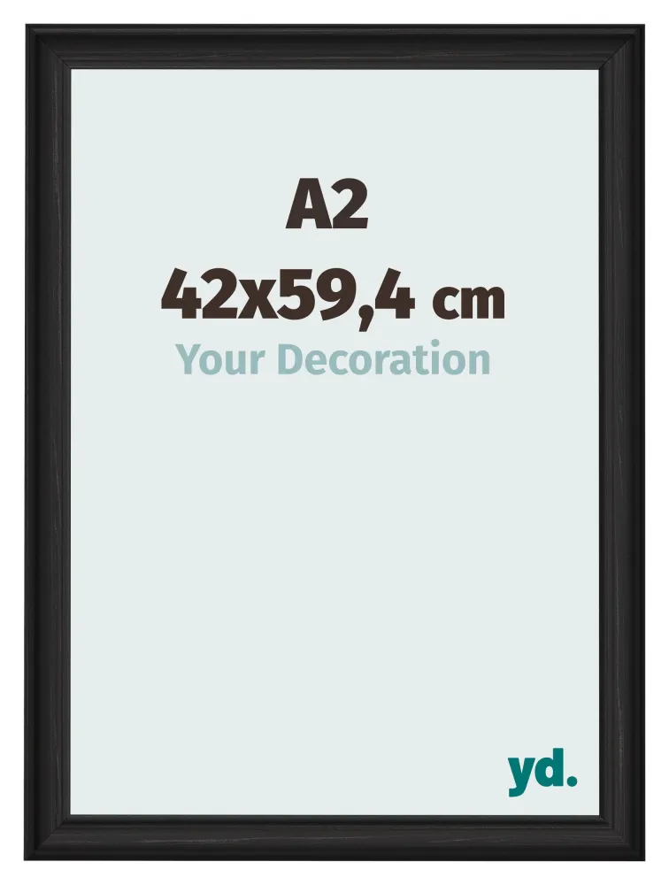 Bilderrahmen A2 - 42x59,4 cm - Schwarz Gemasert - MDF - Lazio