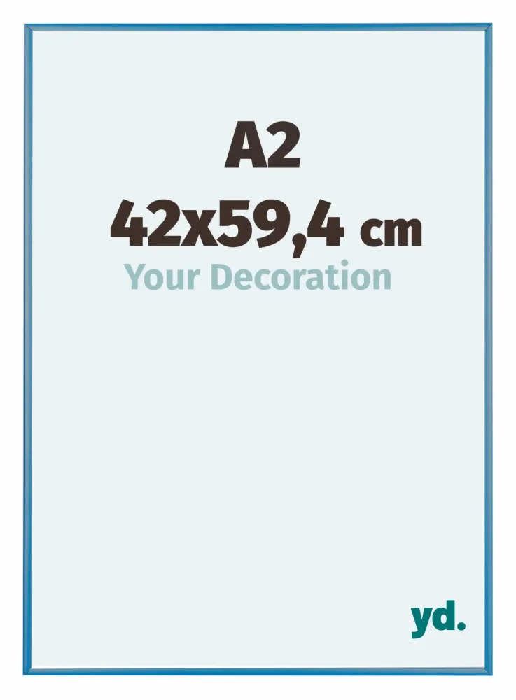 Bilderrahmen A2 - 42x59,4 cm - Stahl Blau - Aluminium - Kent