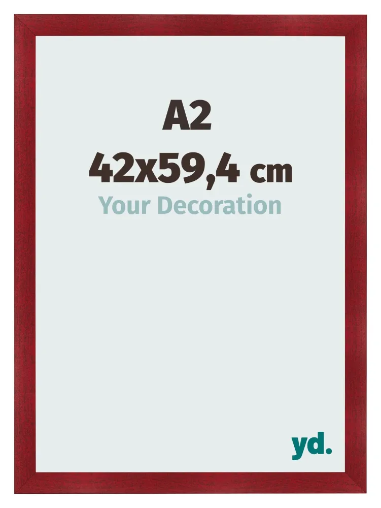 Bilderrahmen A2 - 42x59,4 cm - Weinrot Gewischt - MDF - Pisa