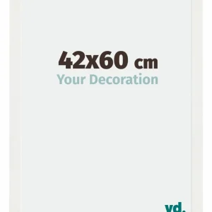 Bilderrahmen 42x60 cm - Weiss Gemasert - MDF - Mura
