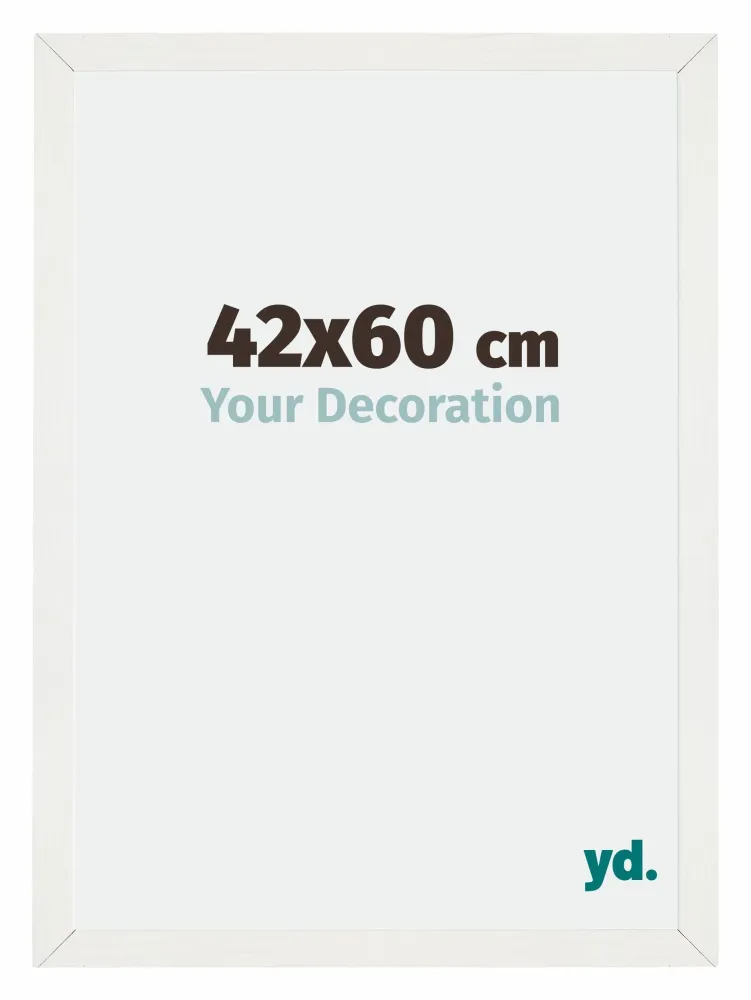 Bilderrahmen 42x60 cm - Weiss Gemasert - MDF - Mura