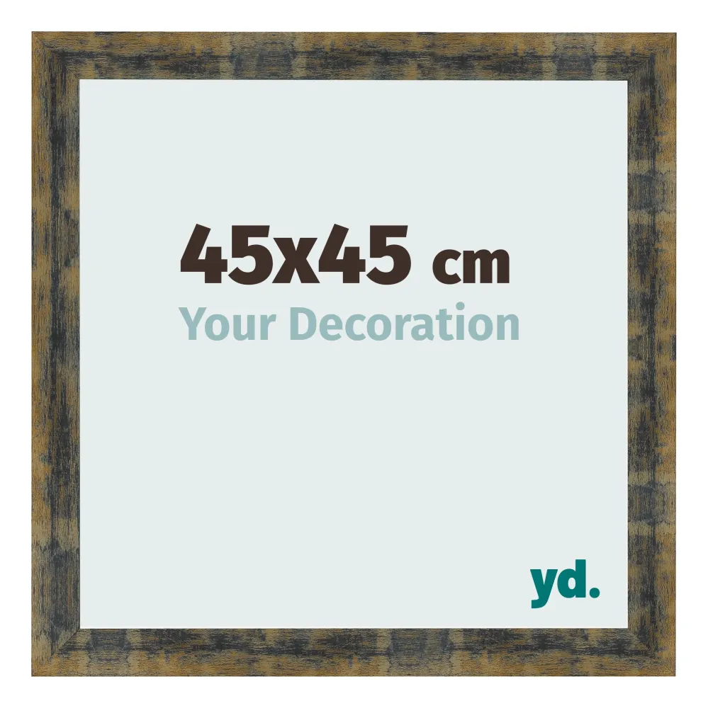 Bilderrahmen 45x45 cm - Blau Gold Meliert - MDF - Pisa