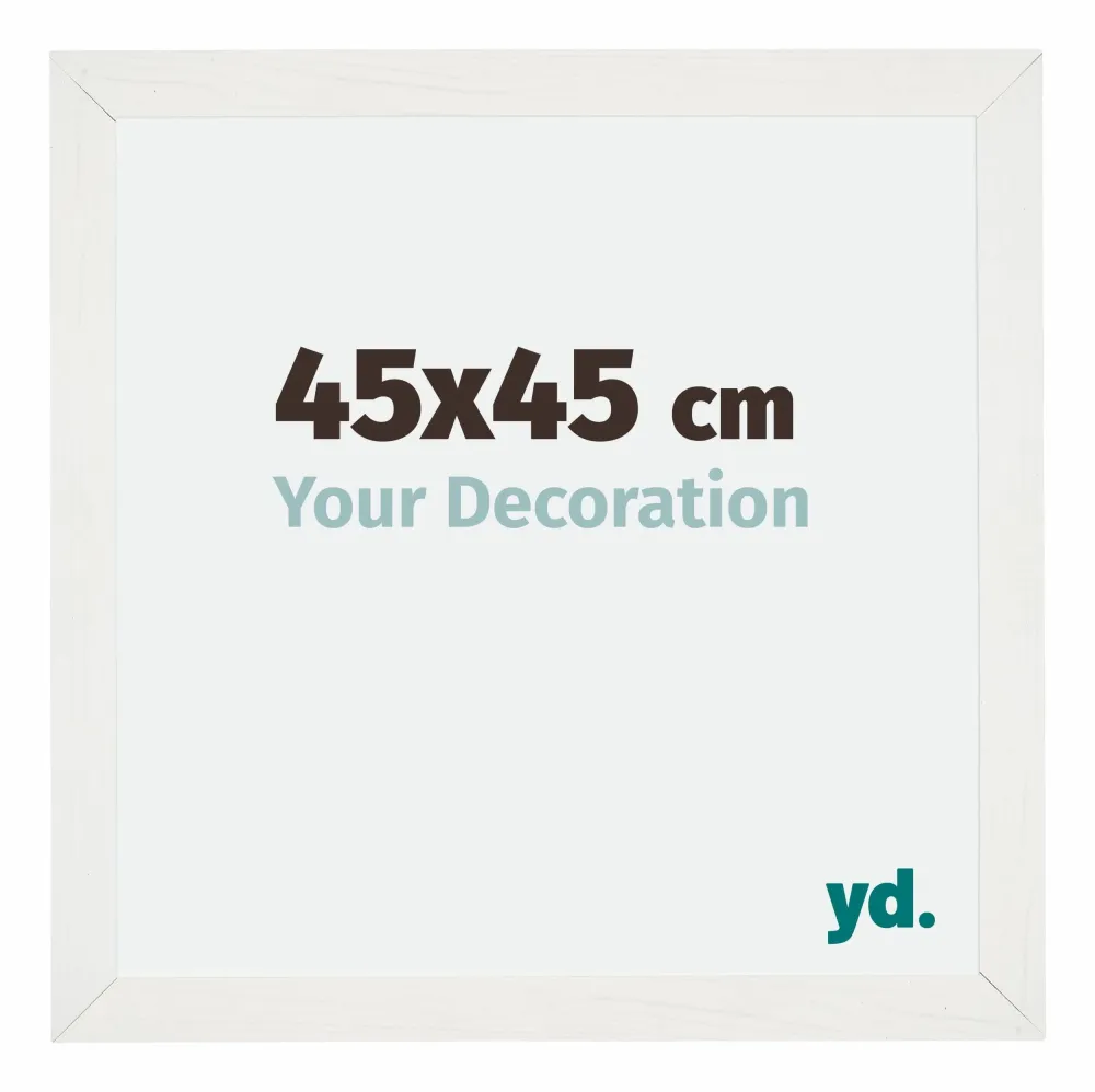 Bilderrahmen 45x45 cm - Weiss Gemasert - MDF - Mura