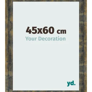Bilderrahmen 45x60 cm - Blau Gold Meliert - MDF - Pisa