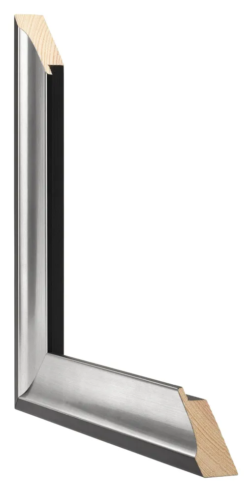Bilderrahmen 46x61 cm - Schwarz Silber Poliert - Holz - Birmingham