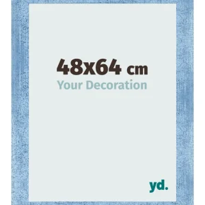 Bilderrahmen 48x64 cm - Hellblau Gewischt - MDF - Pisa