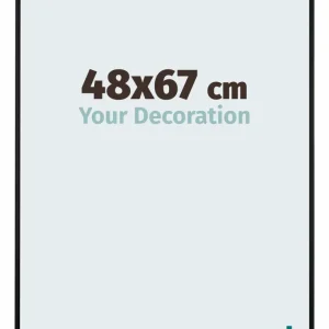 Bilderrahmen 48x67 cm - Schwarz Matt - Aluminium - Kent