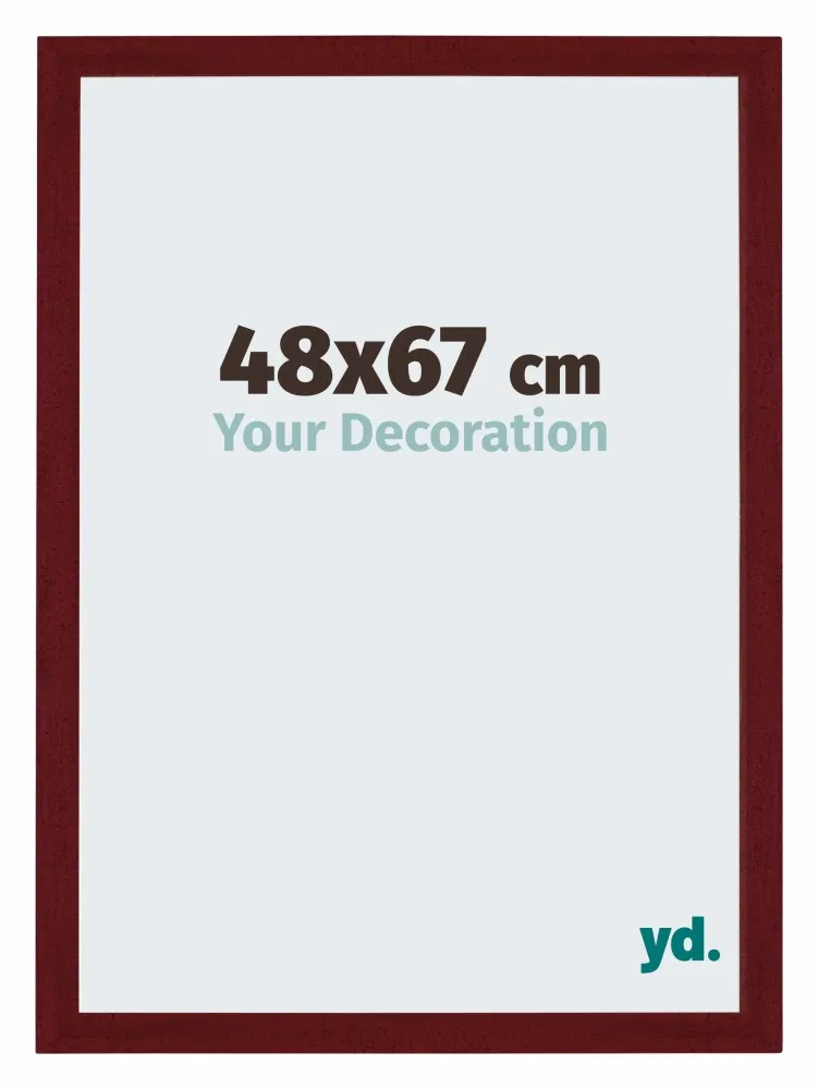 Bilderrahmen 48x67 cm - Weinrot Gewischt - MDF - Mura