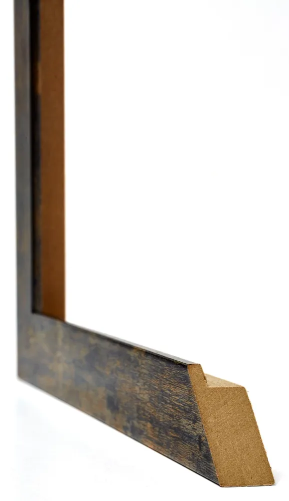 Bilderrahmen 49x68 cm - Blau Gold Meliert - MDF - Mura