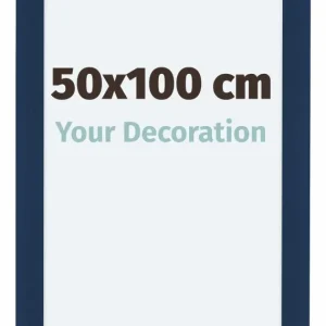 Bilderrahmen 50x100 cm - Dunkelblau Gewischt - MDF - Como